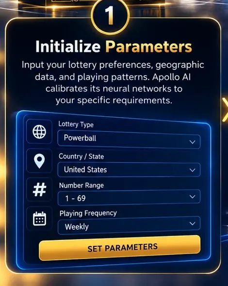 Apollo AI lottery setup panel